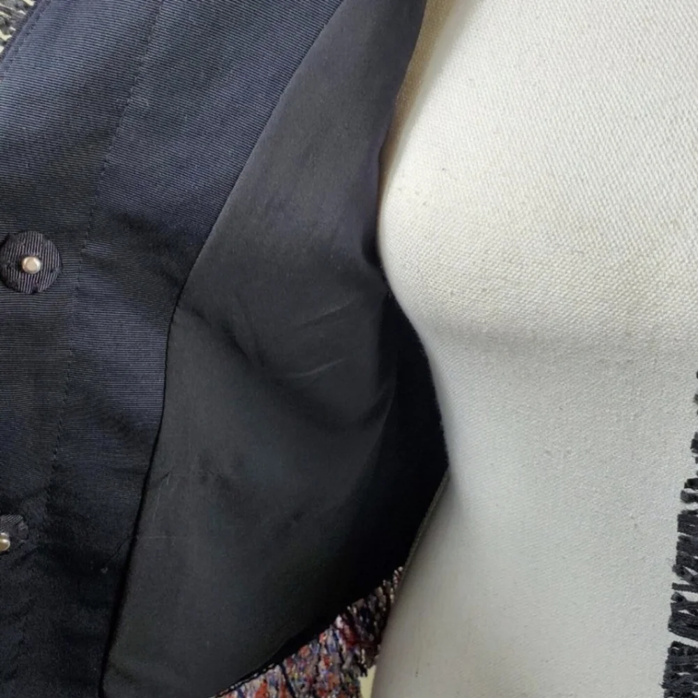 Ann Taylor Confetti Tweed Fringe Jacket Blazer XS